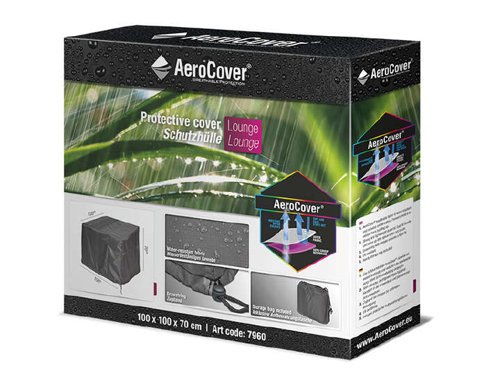 AeroCover Atmungsaktive Schutzhülle für Loungesessel 100x100xH70 cm